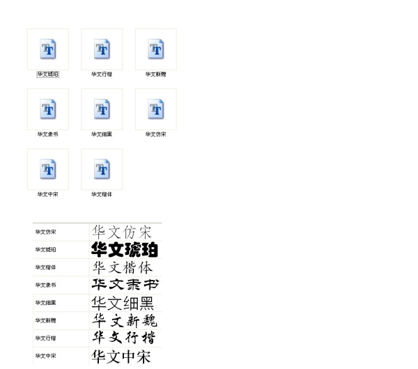 华文字体8种打包