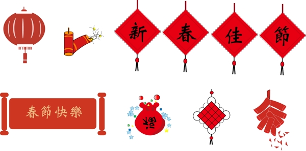 春节喜庆中国年素材图标