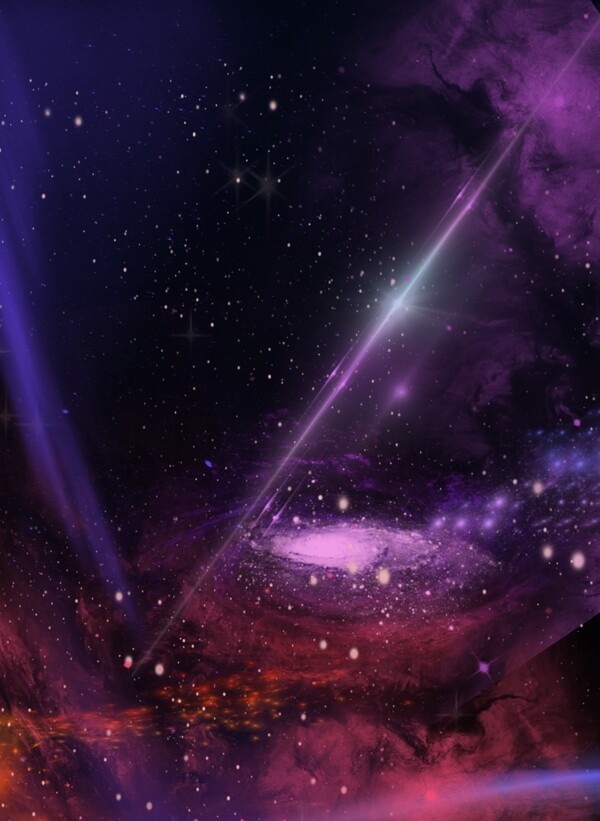 原创星空震撼蓝紫红感粒子星空背景