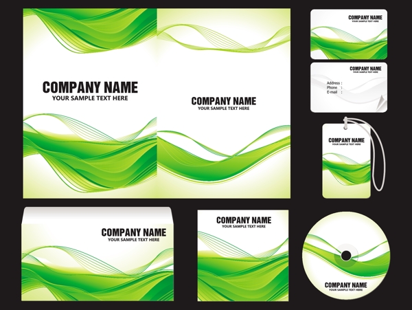绿色动感线条企业画册vi设计图片