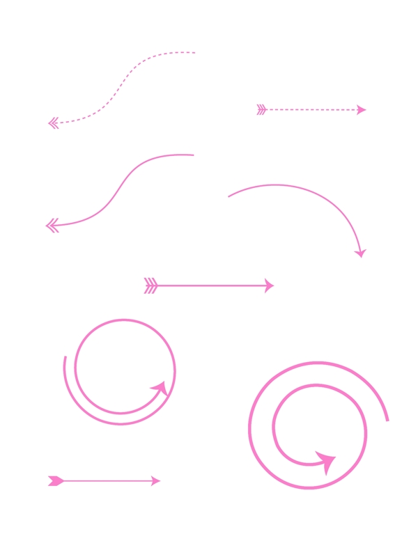 方向箭头粉色装饰可爱元素设计