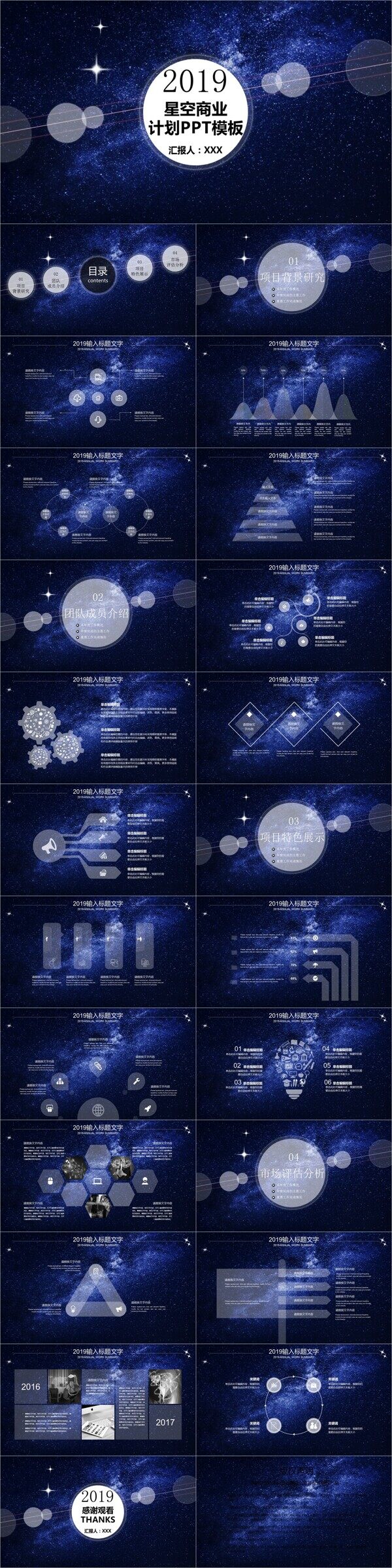 星空商业计划书PPT模板