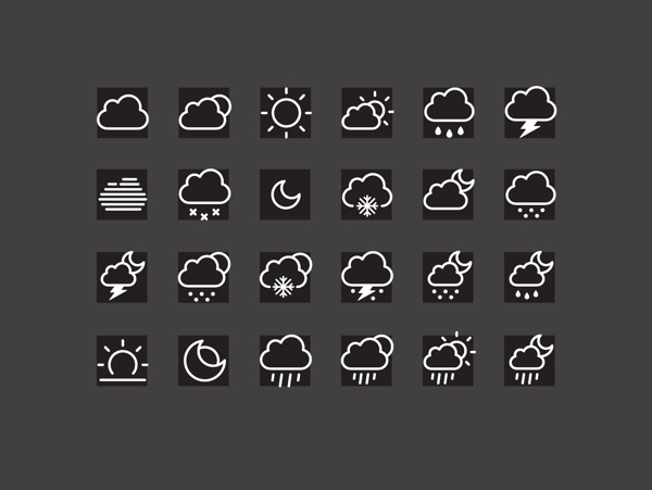 24个天气控件icon图标