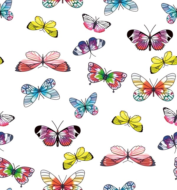 蝴蝶数码印花手绘花图片