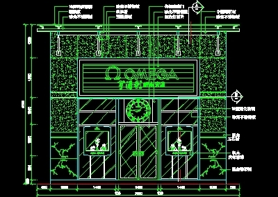 化妆品店珠宝店工艺品店实例工艺品店cad详图门面实例装修施工图纸10例26