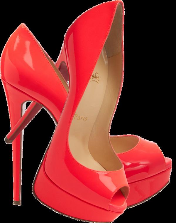 红色漂亮高跟鞋免抠png透明图层素材