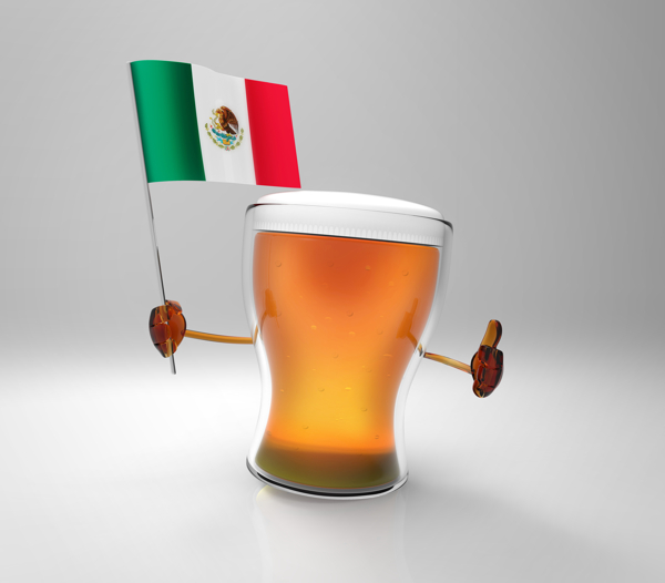 墨西哥国旗与啤酒图片