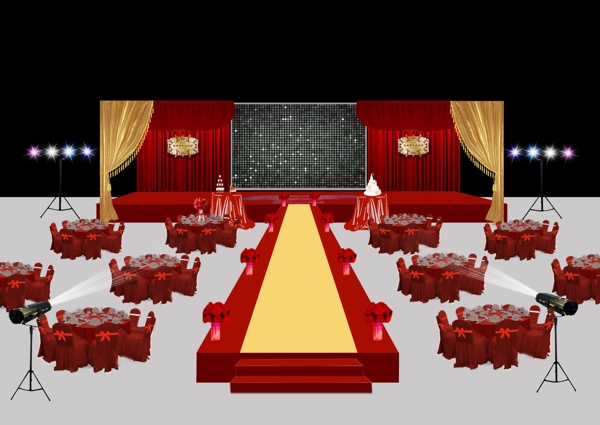 红色婚礼舞台