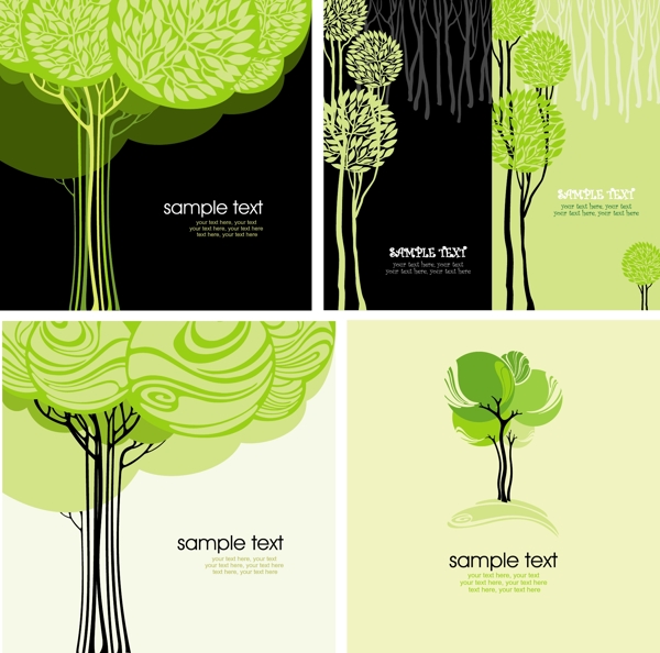 绿色树木矢量素材图片