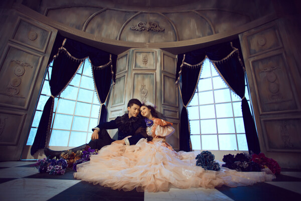 欧式室内婚纱摄影图片