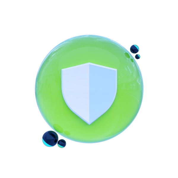 水晶材质三维立体安全icon