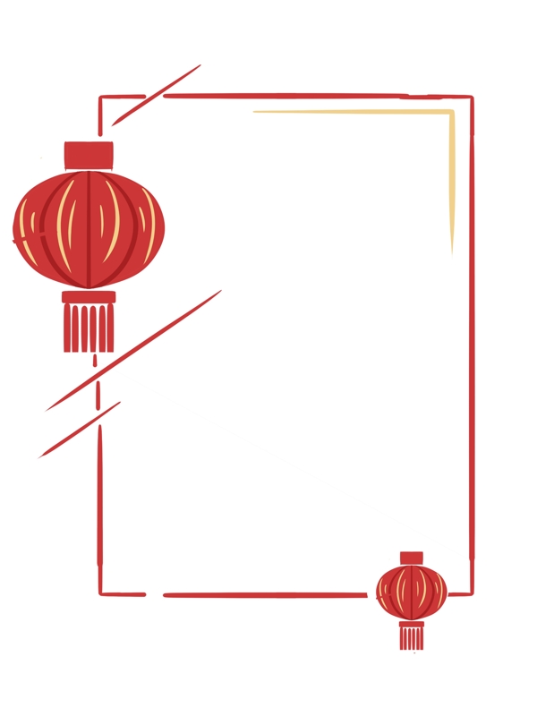 中国风新年元素手绘边框