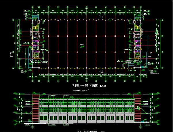 A型厂房平立面