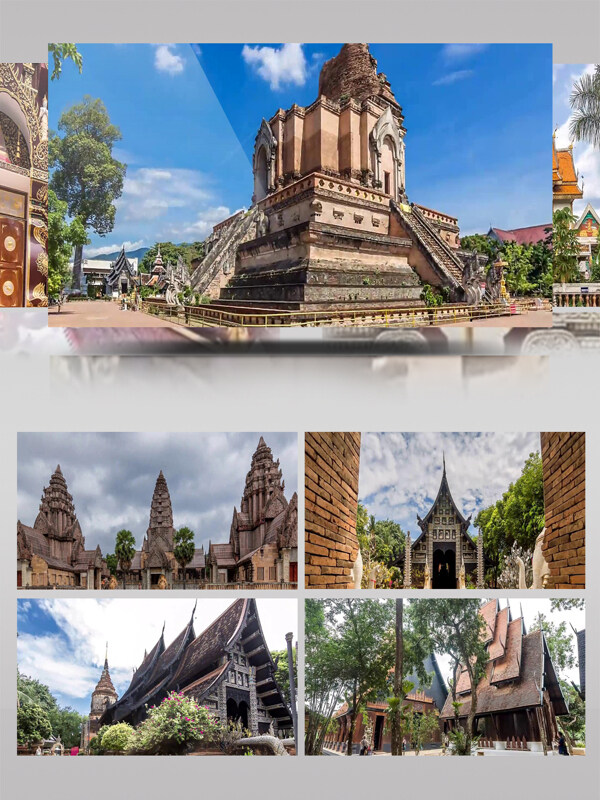 延时摄影泰国清迈文化古老寺庙景观