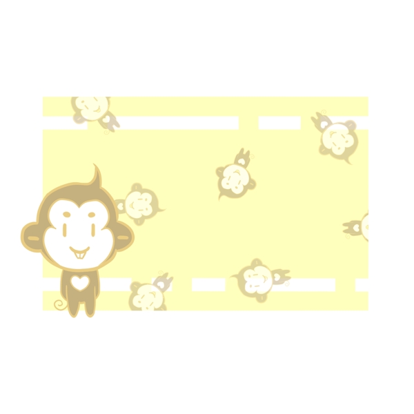 黄色的猴子边框插画