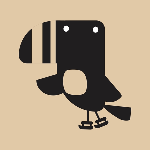 印花矢量图T恤图案可爱卡通动物啄木鸟免费素材