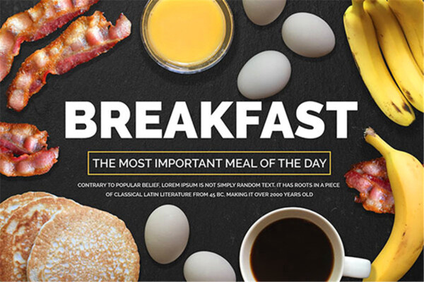 营养早餐美食宣传海报