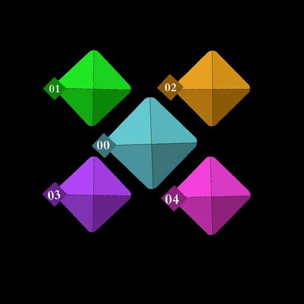 五颜六色方块立体式PPT