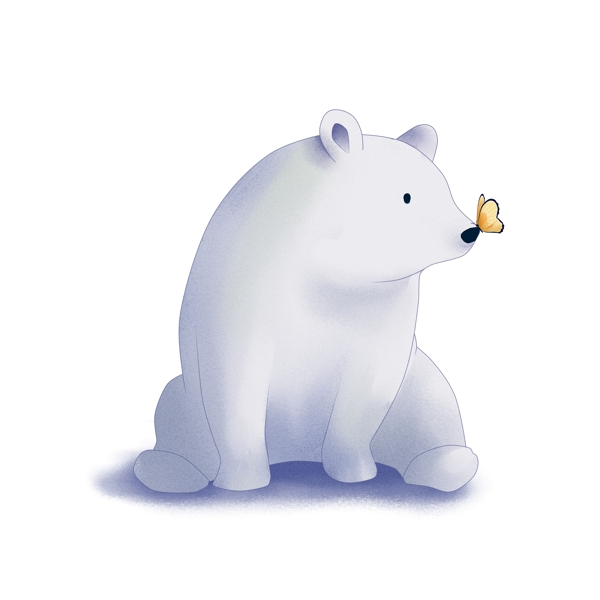 清新唯美北极熊和蝴蝶设计
