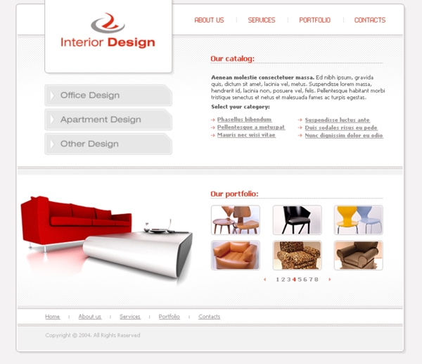 室内设计专业团队网页模板