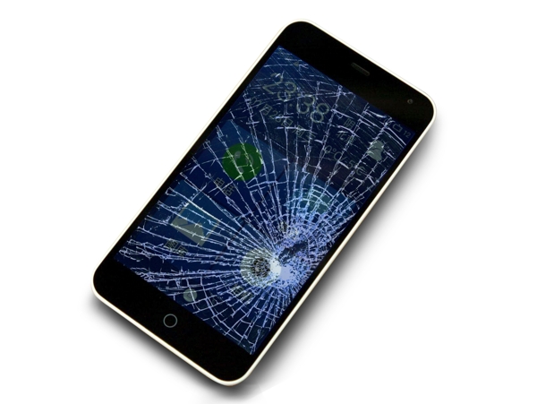 屏幕碎裂的手机