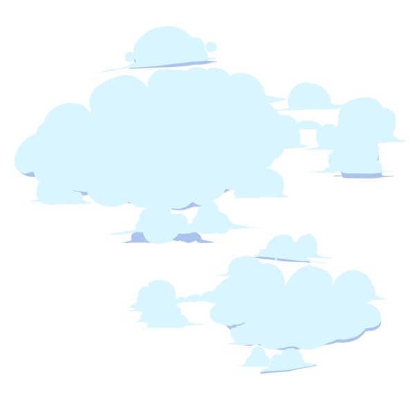 天空云朵手绘卡通蓝色