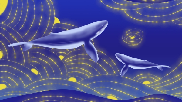 深海遇鲸插画2