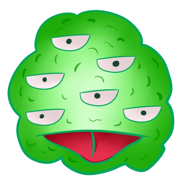 绿色拟人细菌插画