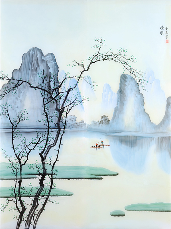 新中式水墨山水装饰画壁画