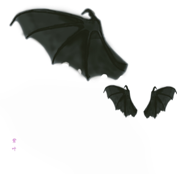 恶魔蝙蝠翅膀无背景可直接使用