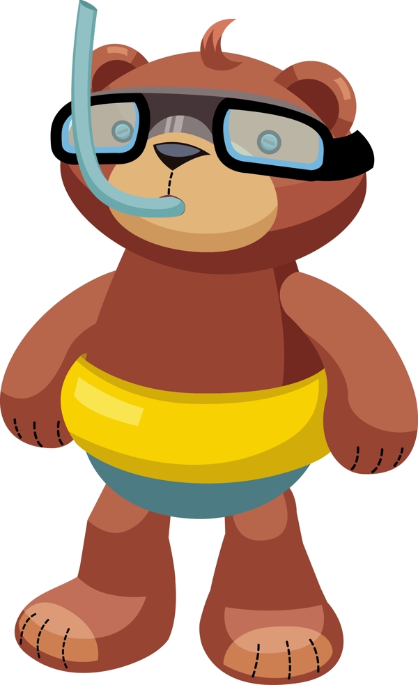 可爱卡通潜水熊FunnyBear02