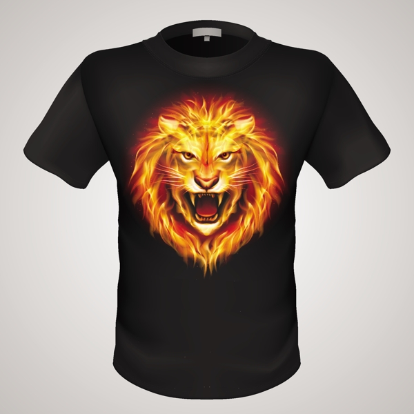 T恤设计狮子图案图片
