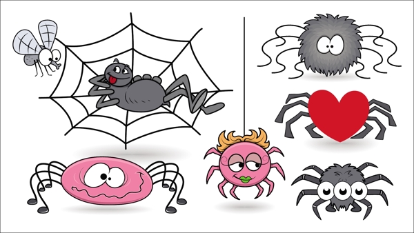 集卡通矢量蜘蛛