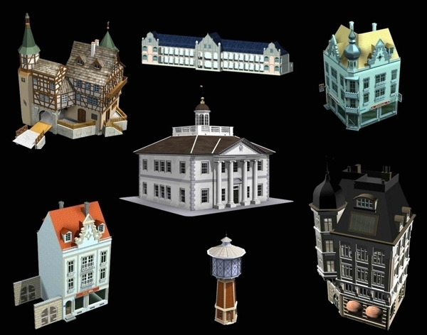 欧式建筑max模型图片