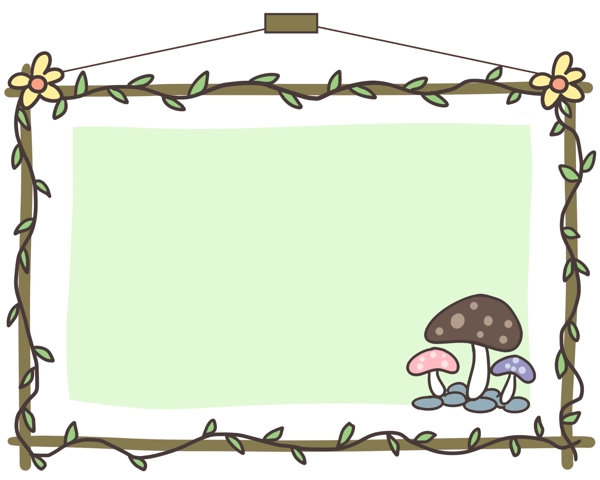 蘑菇边框装饰插画