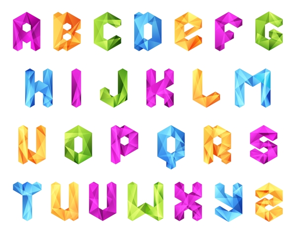 折纸水晶标志字母图片