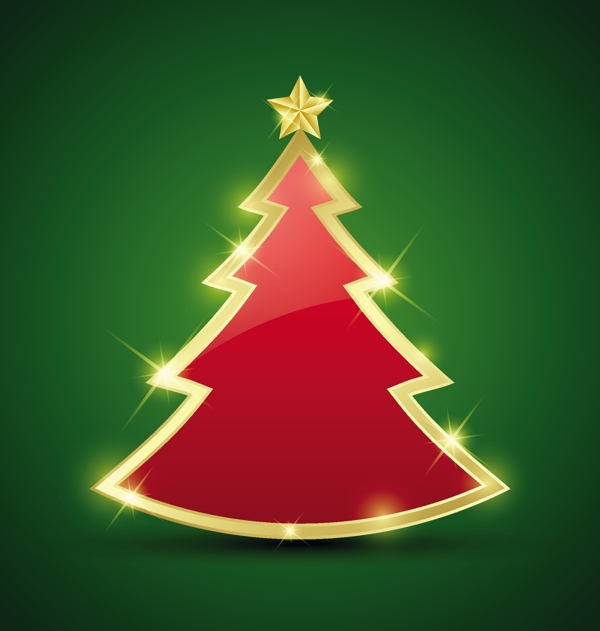 矢量创意发光圣诞树背景设计