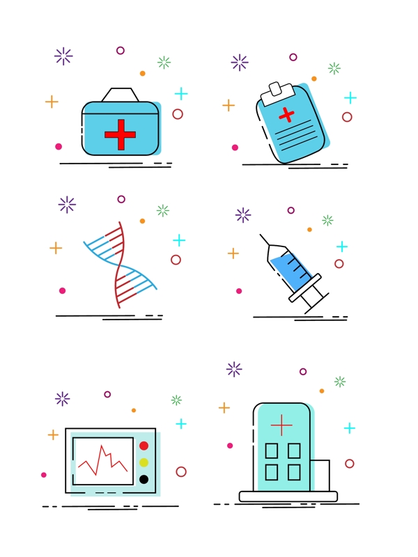 MBE卡通元素之医院医疗设备套图