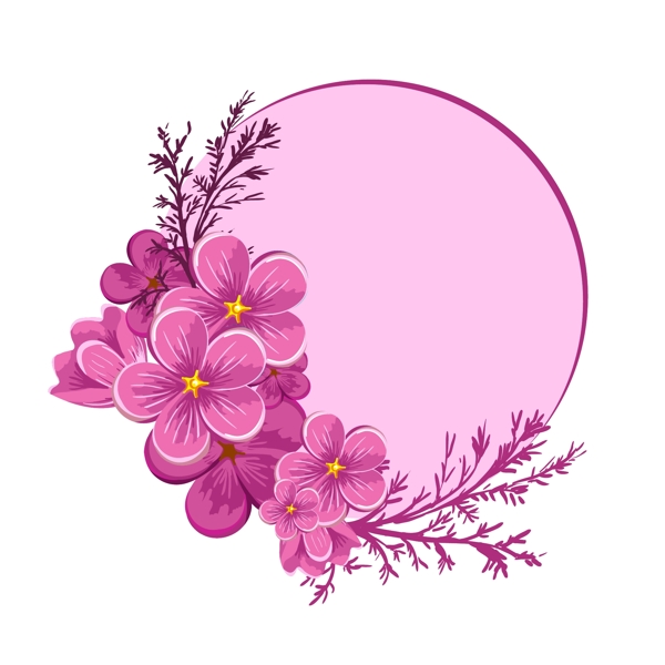 粉红色桃花主题边框