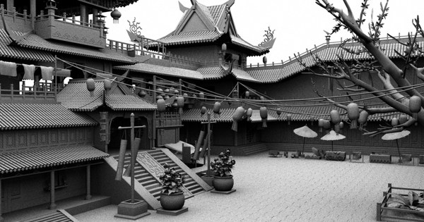 古代宫殿场景maya3d模型