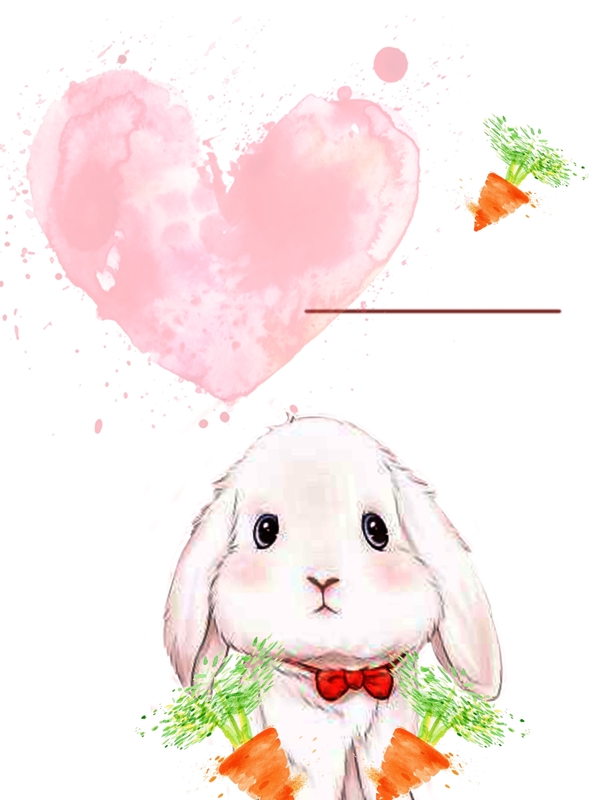 可爱手绘垂耳兔广告背景