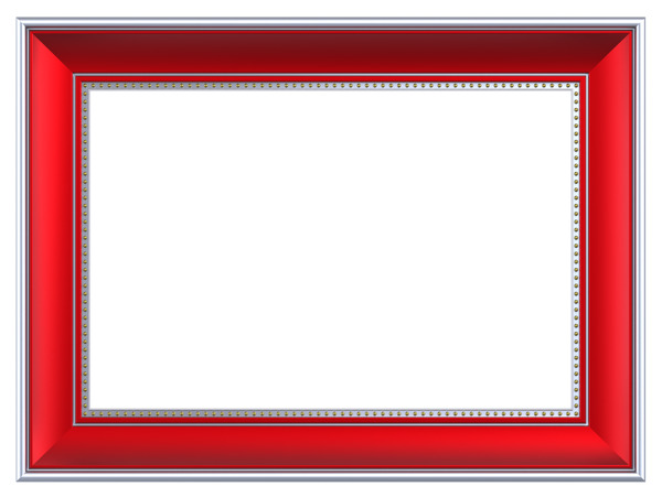 银红色矩形框的孤立在白色背景