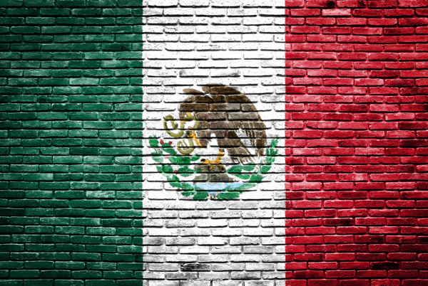 喷在墙上的墨西哥国旗