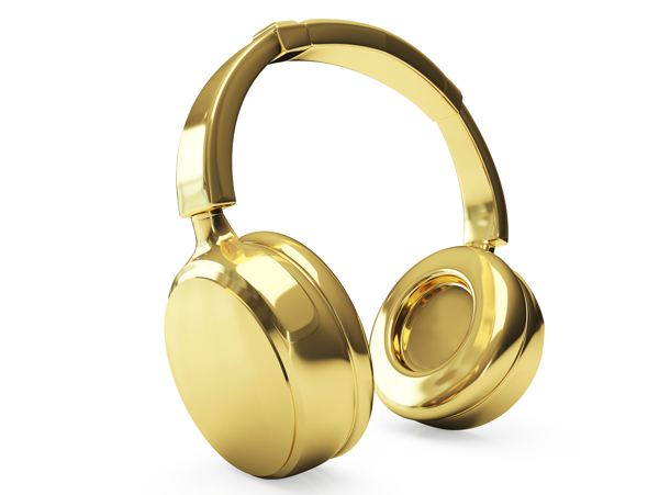 金色耳机设计素材