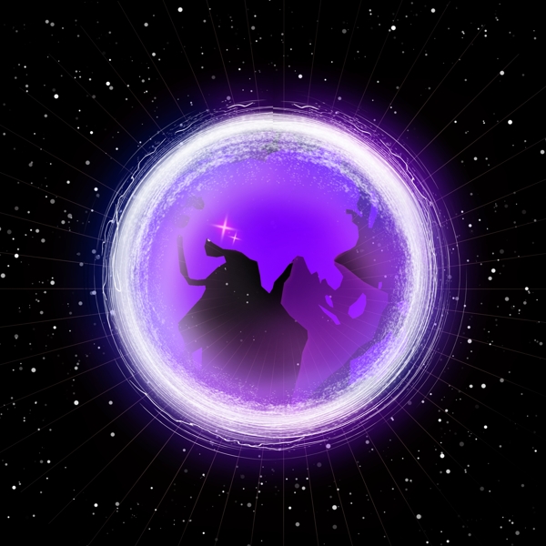 现代科技紫色网状发光地球