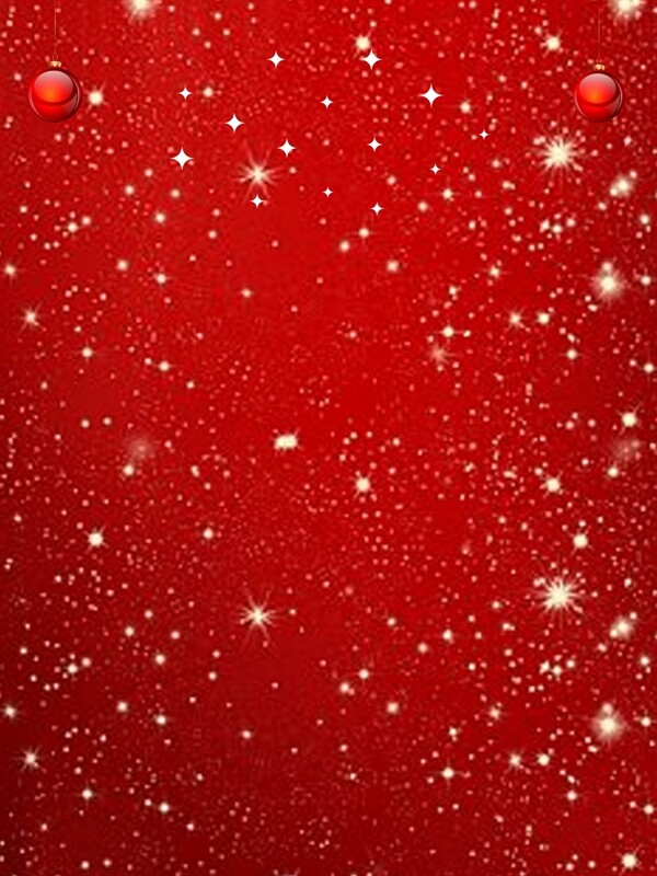 红色圣诞节吊球雪花背景设计
