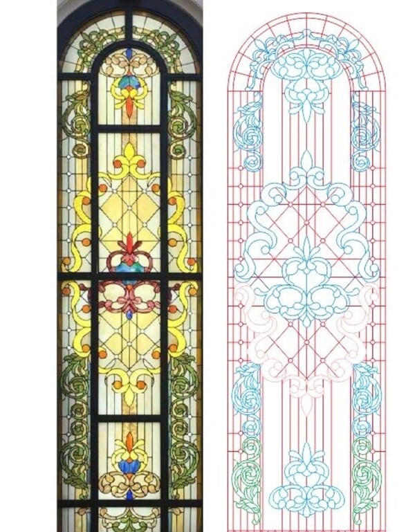 欧式教堂玻璃图案