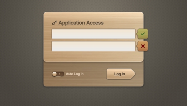 木质木色登陆框PSD分层素材
