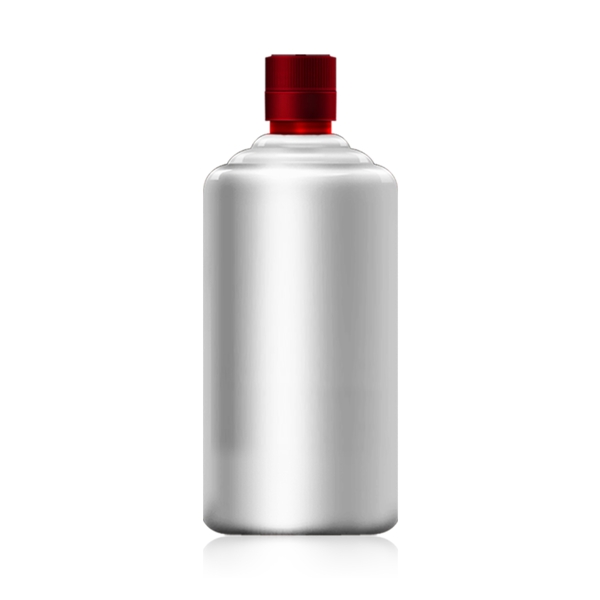 白色茅型瓶立体酒瓶白酒类效果图