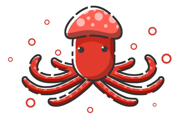 红色章鱼生物
